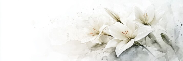 Heartfelt Wishes: Mourning with White Lilies on a Soft Background for Deepest Condolences