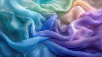 Obraz premium Smooth, flowing pastel colors in a digital artwork.