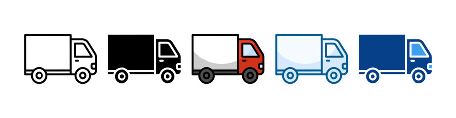 Truck Icon Set Multiple Style Collection