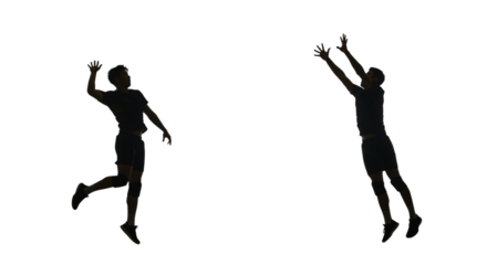 silhouette volleyball sports game fitness line art transparent background models