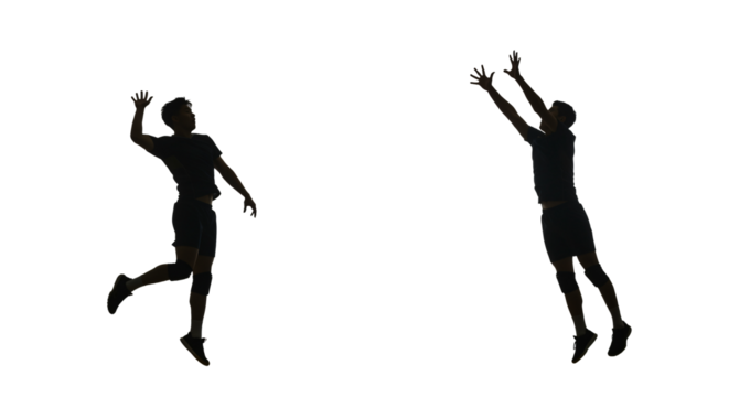 silhouette volleyball sports game fitness line art transparent background models - Powered by Adobe