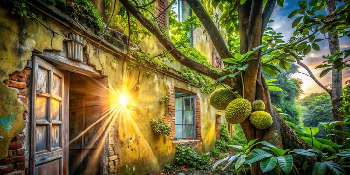 Overgrown Building Tree