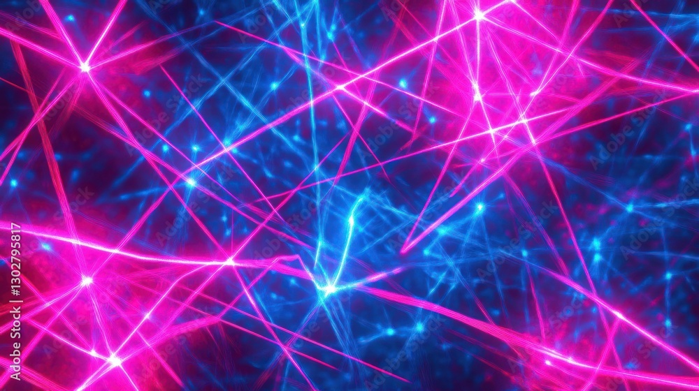 Poster vibrant abstract background featuring intertwining blue and pink neon lines creating a dynamic visua