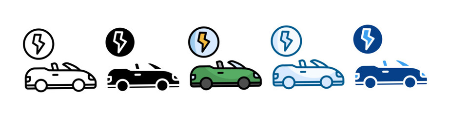 Hybrid Car Icon Set Multiple Style Collection