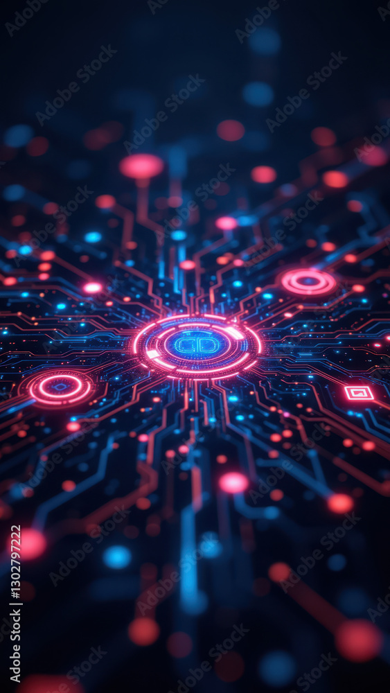 Poster a vibrant digital illustration of a cloud-based software development environment with ci/cd, docker,