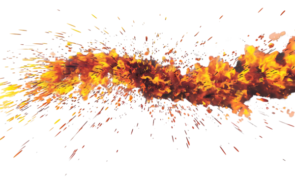 Fiery Particles Swirling in Dynamic Energy Burst