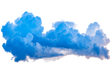 Fluffy Blue Clouds Against a Bright White Background