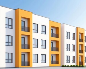 Fototapeta premium Modern dormitory with communal kitchens and shared dining halls, Real Estate Dormitory Architecture, functional social design