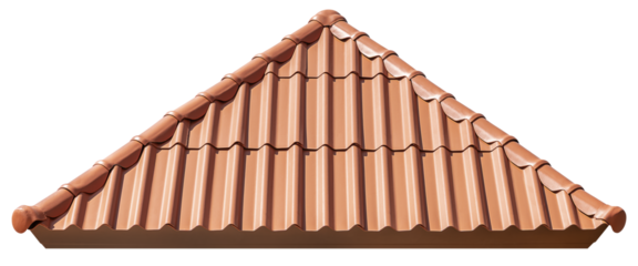 Hip roof style with orange tile