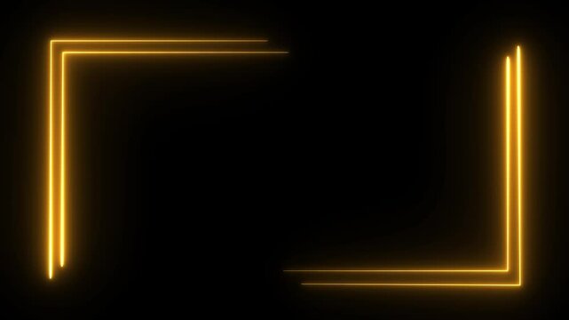 glowing neon gold frame on black background