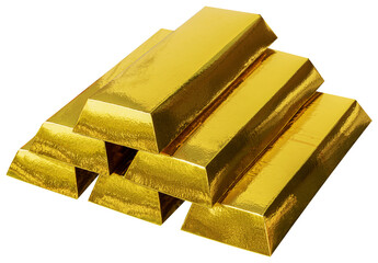 Many gold bar stack