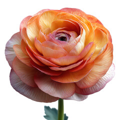 Elegant Ranunculus Flower Isolated on Transparent Background