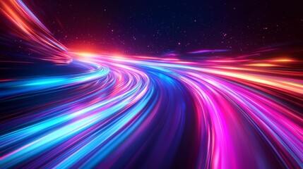 Abstract Speed Light Trails  Neon Curves  Dynamic Motion