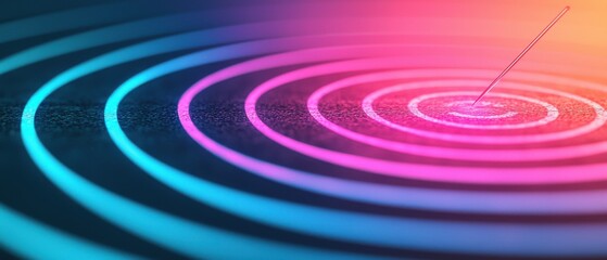 The arrow hits the target infographics concept. Sleek Infographic Visualization of Precision Decision Making