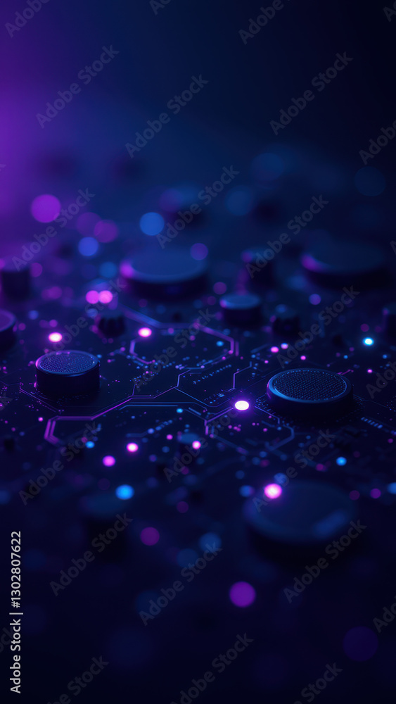 Poster a vibrant digital representation of a server rack with glowing elements, symbolizing connectivity an