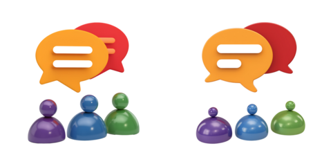 Colorful Figures Engaged in Group Conversation