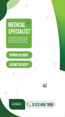 Medical skincare clinic social media stories, Instagram story design vector