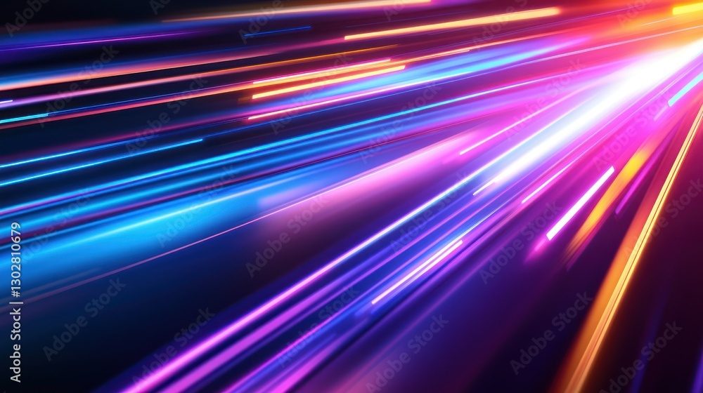 Poster vibrant streaks of light in a dynamic motion blur, creating an energetic atmosphere