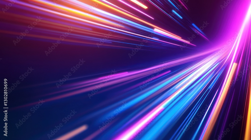 Poster vibrant streaks of light in a dynamic motion blur, creating a sense of speed and energy