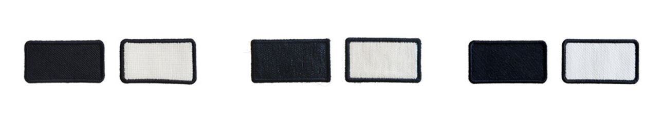 Contrasting Textures Black and White Rectangular Patches
