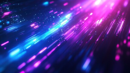 Fototapeta premium Vibrant abstract light trails in blue and pink hues create a dynamic and energetic background