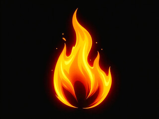 Burning red hot sparks realistic fire flames. Isolate design element on black background.