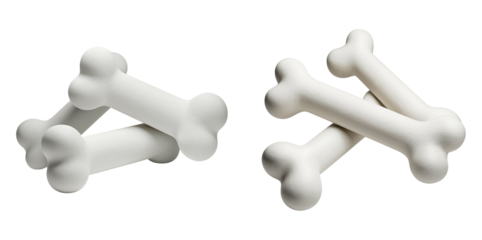 Interconnected White Bone-Shaped Objects on White Background