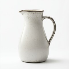 Elegant Stoneware Pitcher with a Sleek Handle Design and Neutral Palette against Simple Backdrop