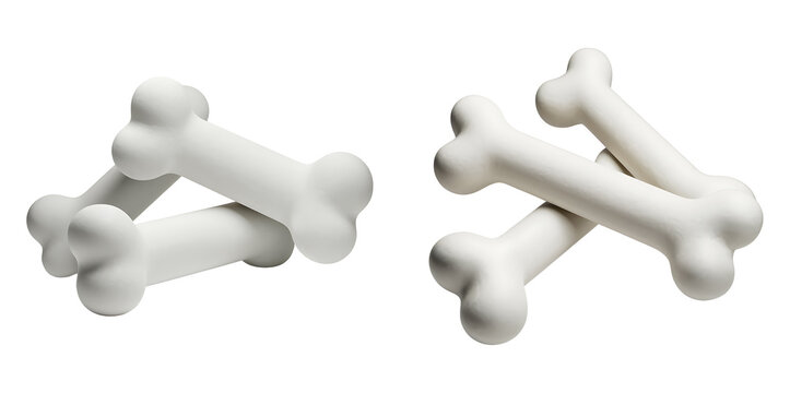 Interconnected White Bone-Shaped Objects on White Background