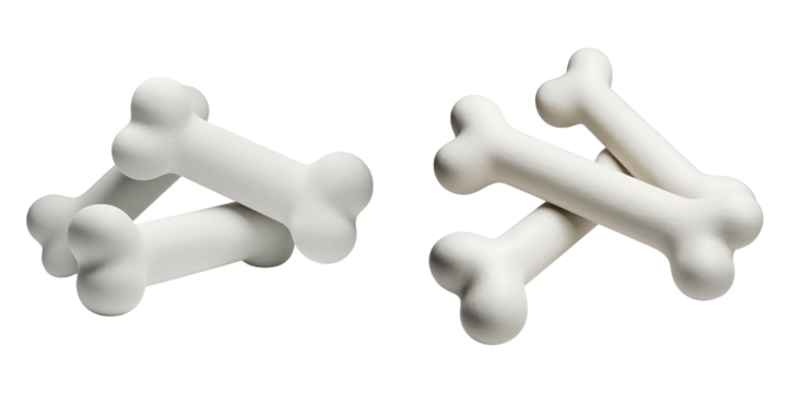 Interconnected White Bone-Shaped Objects on White Background