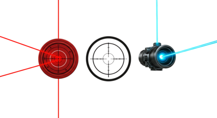Red Blue Laser Beams Target Aiming Scope Technology Digital Art goal focus power light image style  