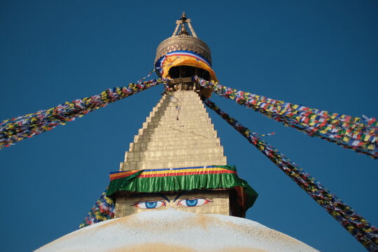 Boudhanath Stupa Buddhist temple and UNESCO World Heritage, located in Kathmandu, Nepal: February 26, 2025