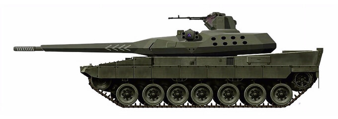 MBT concept based on the Leopard 2 tank, with a turret from the PL-01 tank © Tikros