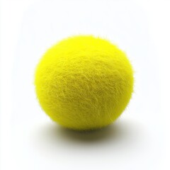 Spherical Yellow Ball for Sport and Recreation on White Background Studio Shot Close Up Presentation