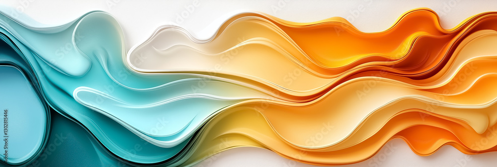 Poster colorful, flowing patterns reminiscent of underwater currents and marine life blend seamlessly, crea
