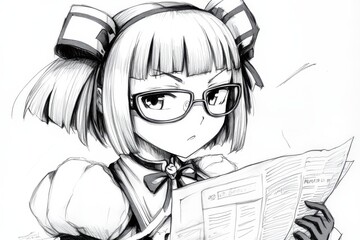 Discover a minimalist pencil sketch of an anime girl in a stylish outfit. Ideal for anime enthusiasts and art lovers alike. #AnimeGirl #PencilSketch