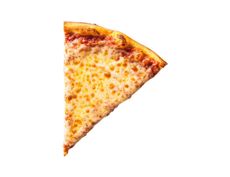 Close-up pizza slice, isolated on transparent background