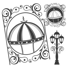 golden cage with birds