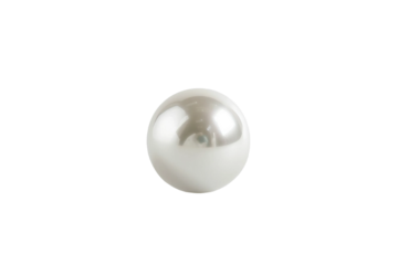 Smooth natural white pearl isolated on transparent background