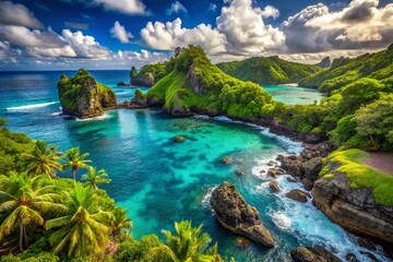 Volcanic Island Paradise: Hawaii's Lush Landscape and Dramatic Coastline