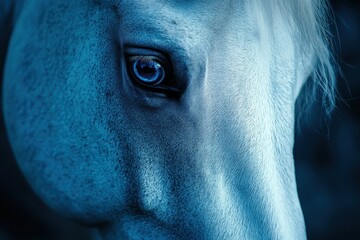 Fototapeta premium Close-Up of a Horse's Snout: An Insight into the Beauty of Equine Features in Nature