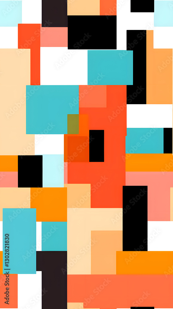 Poster abstract blocks pattern geometric shapes design poster background