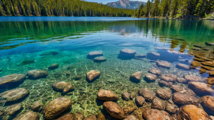 Naklejka premium Crystal_clear_lake_3