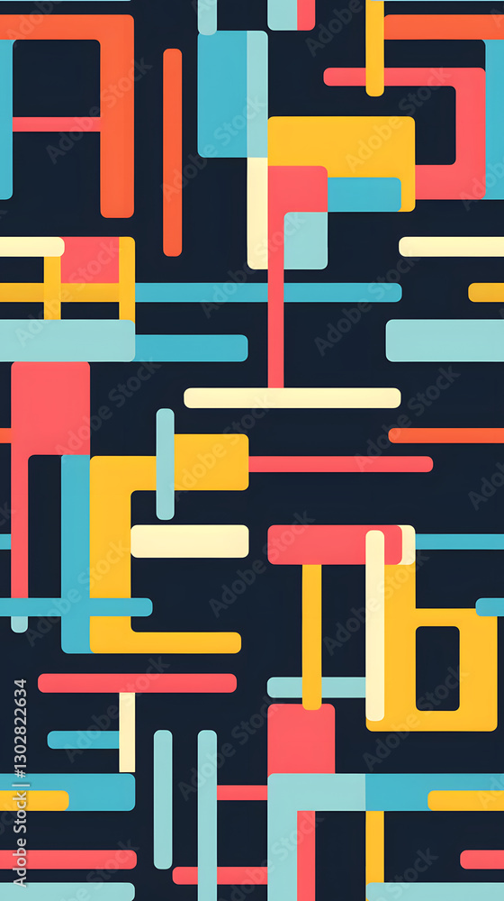 Poster abstract blocks pattern geometric shapes design poster background