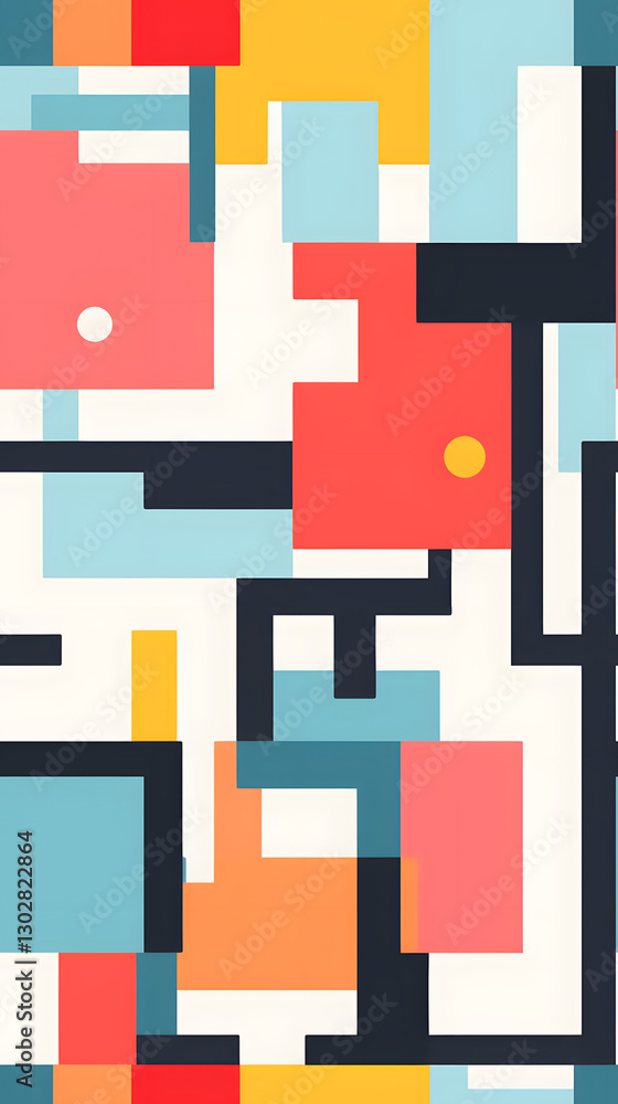 Poster abstract blocks pattern geometric shapes design poster background