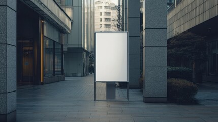 Obraz premium Empty Advertising Billboard in Modern Urban Setting during Daylight