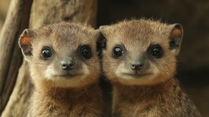 Fototapeta premium Charming Hyrax: A Cute Small Mammal of Africa's Rocky Bushes
