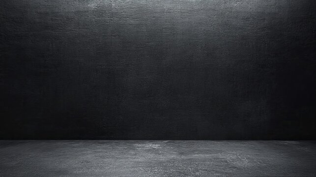 Dark Room Studio Background Black Wall, Textured Floor, Dramatic Lighting, Minimalist Composition Dark Background, Studio Photography