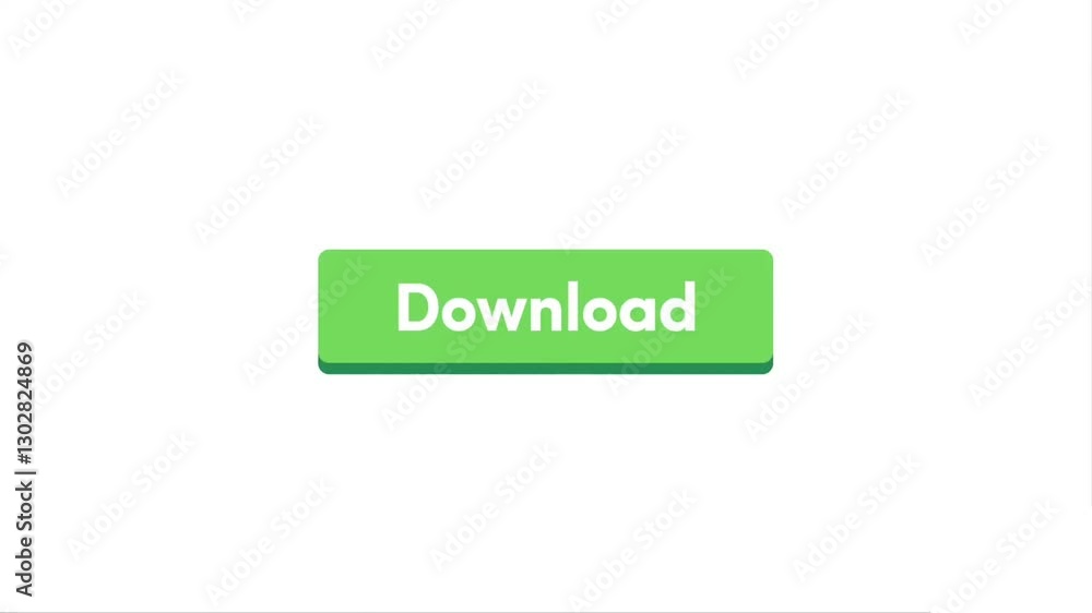 Poster click to download! a user clicking a green download button, representing online downloads and digita