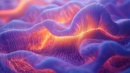 A mesmerizing display of digital creations inspired by coral, blending intricate forms and vivid colors. The glowing textures suggest movement and a sense of underwater beauty and mystery